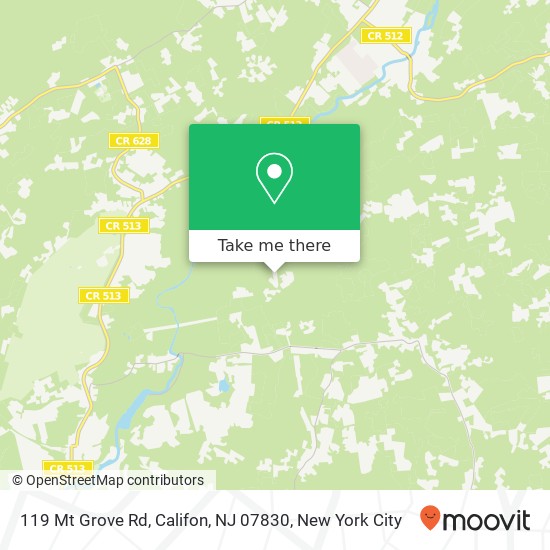 Mapa de 119 Mt Grove Rd, Califon, NJ 07830