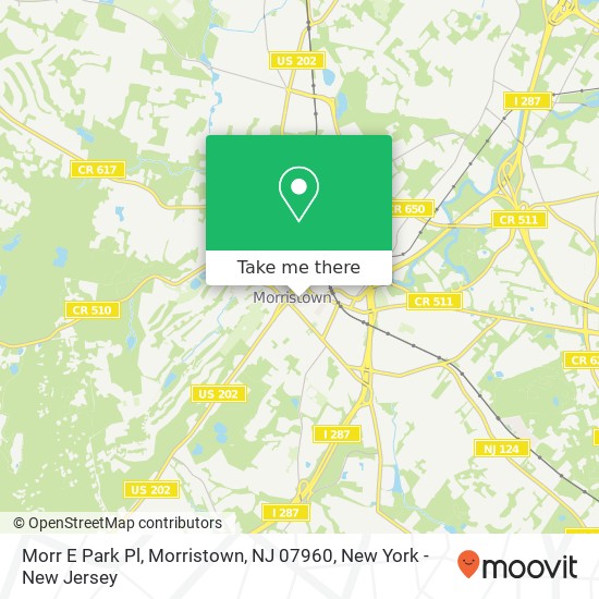 Mapa de Morr E Park Pl, Morristown, NJ 07960