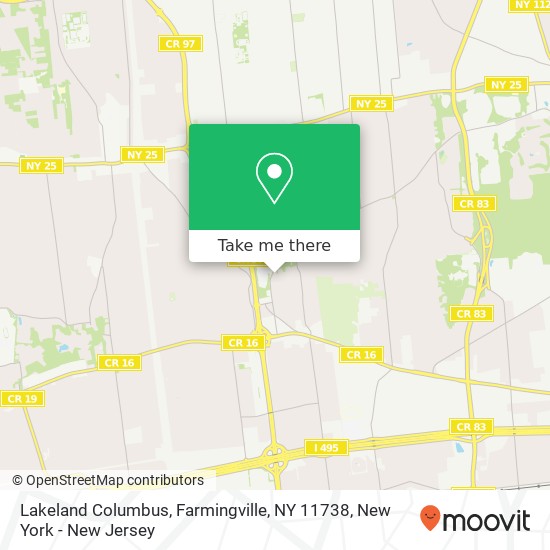 Mapa de Lakeland Columbus, Farmingville, NY 11738