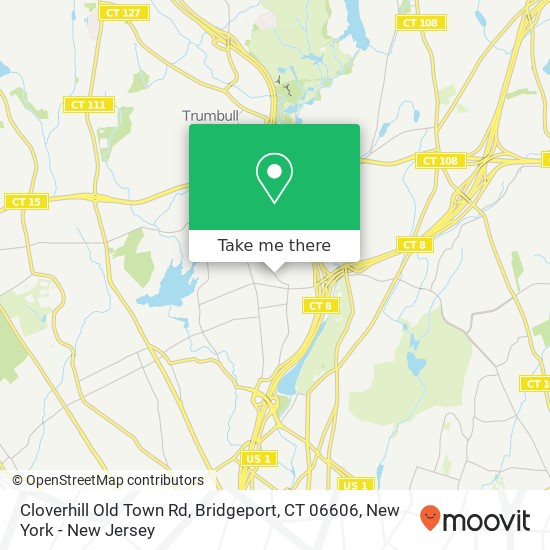 Mapa de Cloverhill Old Town Rd, Bridgeport, CT 06606