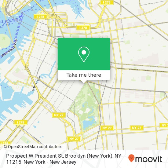 Mapa de Prospect W President St, Brooklyn (New York), NY 11215