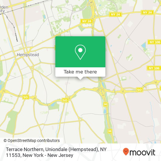 Mapa de Terrace Northern, Uniondale (Hempstead), NY 11553