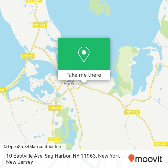 Mapa de 10 Eastville Ave, Sag Harbor, NY 11963