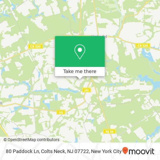 Mapa de 80 Paddock Ln, Colts Neck, NJ 07722