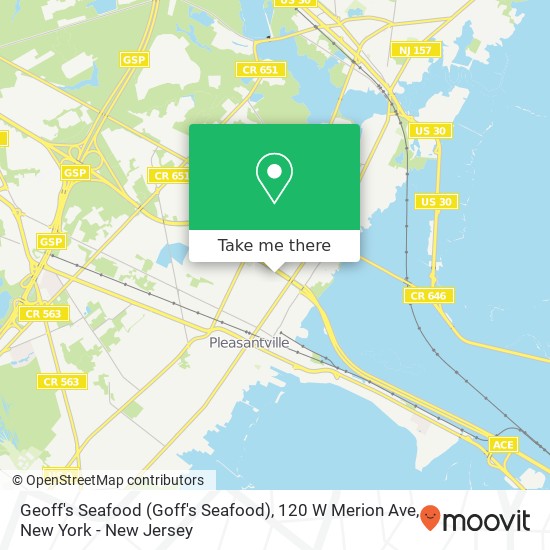 Mapa de Geoff's Seafood (Goff's Seafood), 120 W Merion Ave