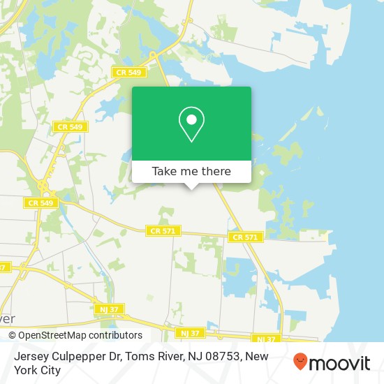 Mapa de Jersey Culpepper Dr, Toms River, NJ 08753