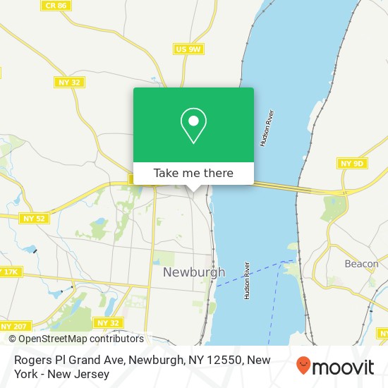 Mapa de Rogers Pl Grand Ave, Newburgh, NY 12550