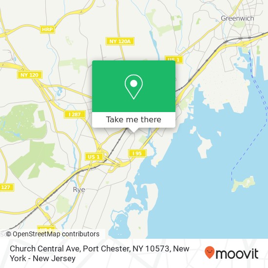 Mapa de Church Central Ave, Port Chester, NY 10573