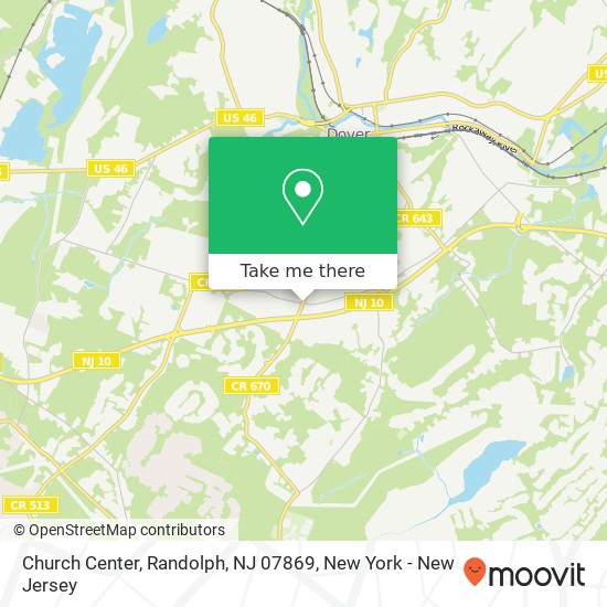 Mapa de Church Center, Randolph, NJ 07869