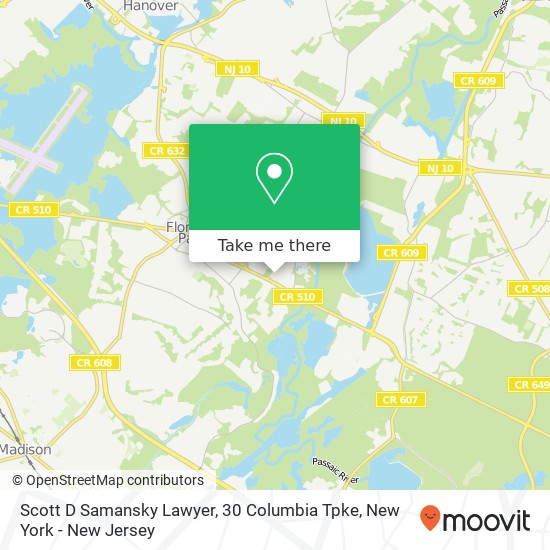 Mapa de Scott D Samansky Lawyer, 30 Columbia Tpke