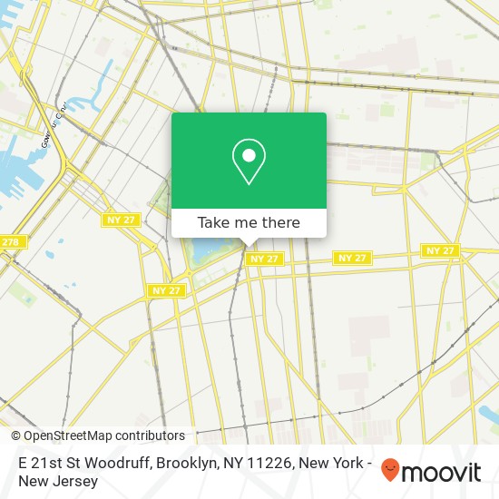 Mapa de E 21st St Woodruff, Brooklyn, NY 11226