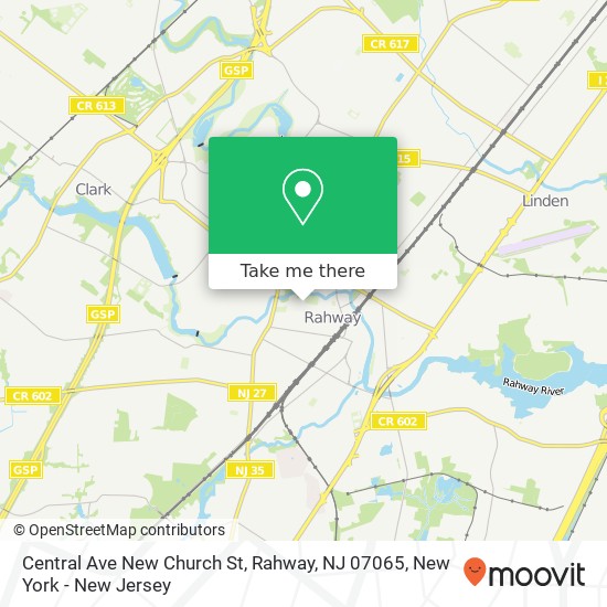 Central Ave New Church St, Rahway, NJ 07065 map