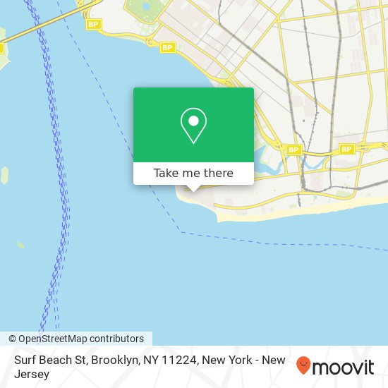 Mapa de Surf Beach St, Brooklyn, NY 11224
