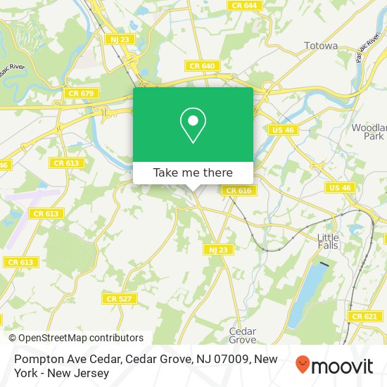 Mapa de Pompton Ave Cedar, Cedar Grove, NJ 07009