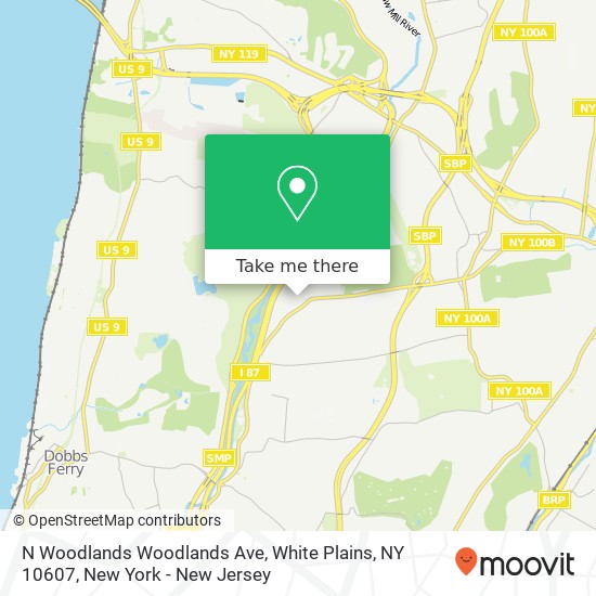 N Woodlands Woodlands Ave, White Plains, NY 10607 map