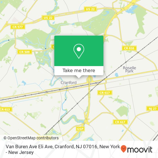 Van Buren Ave Eli Ave, Cranford, NJ 07016 map