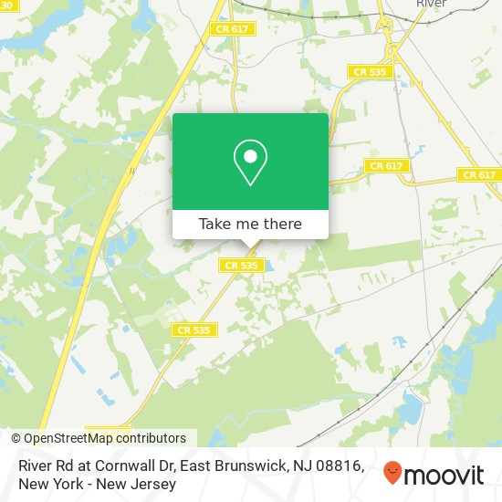 River Rd at Cornwall Dr, East Brunswick, NJ 08816 map