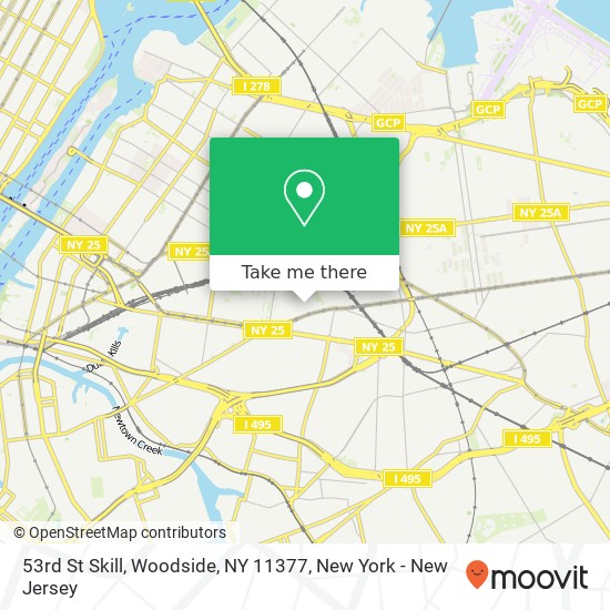 Mapa de 53rd St Skill, Woodside, NY 11377