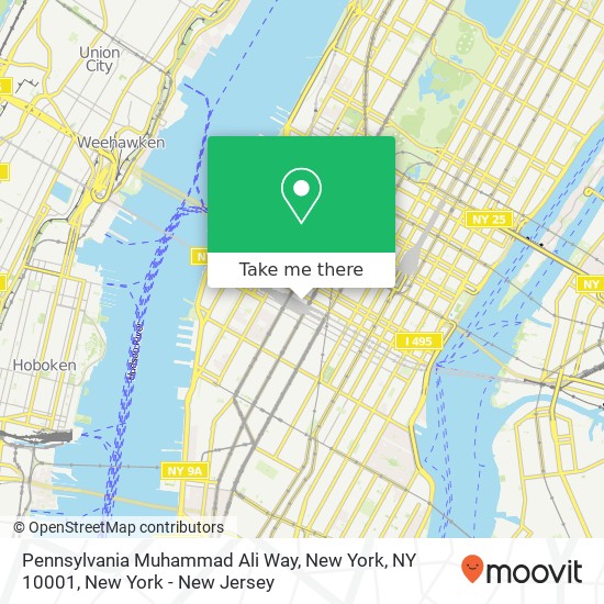 Pennsylvania Muhammad Ali Way, New York, NY 10001 map