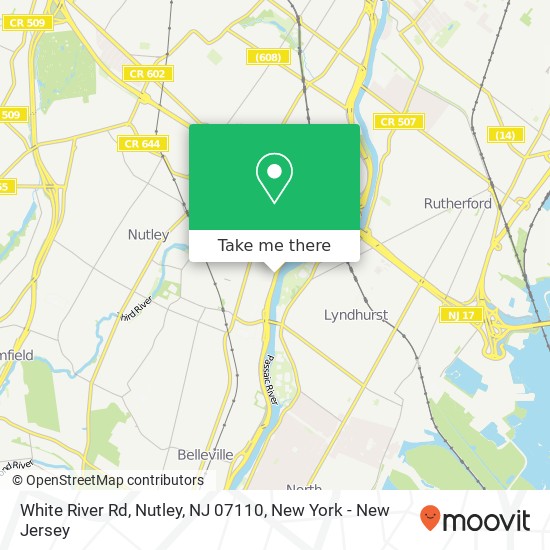 Mapa de White River Rd, Nutley, NJ 07110