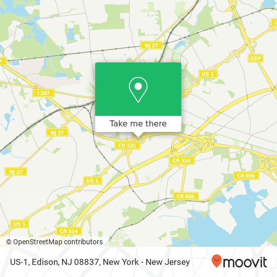 Mapa de US-1, Edison, NJ 08837