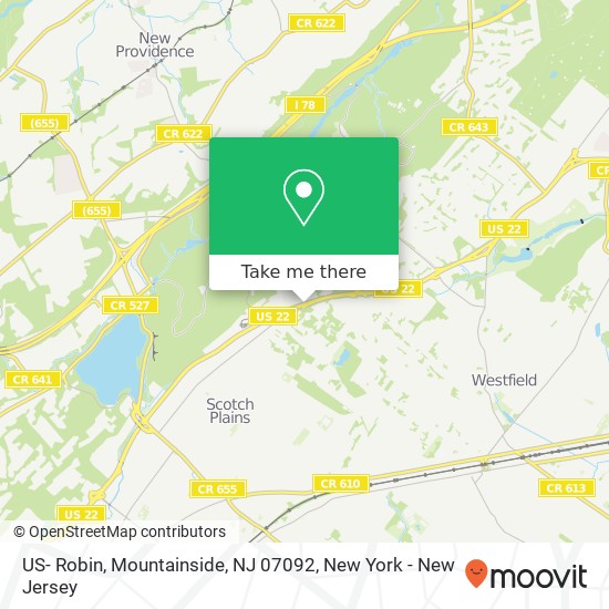 Mapa de US- Robin, Mountainside, NJ 07092