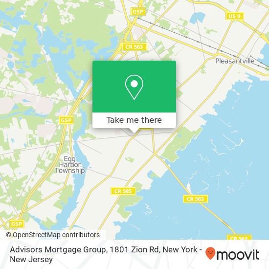 Advisors Mortgage Group, 1801 Zion Rd map