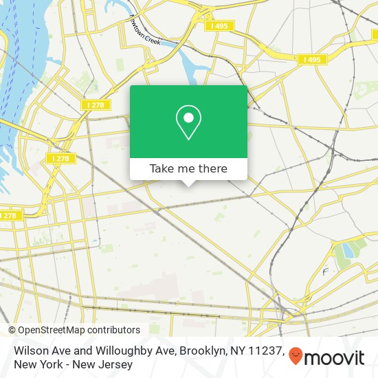 Mapa de Wilson Ave and Willoughby Ave, Brooklyn, NY 11237