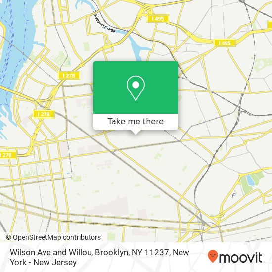 Mapa de Wilson Ave and Willou, Brooklyn, NY 11237