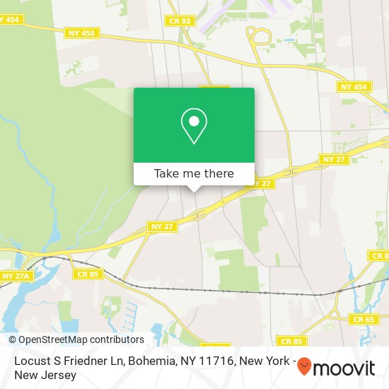 Mapa de Locust S Friedner Ln, Bohemia, NY 11716