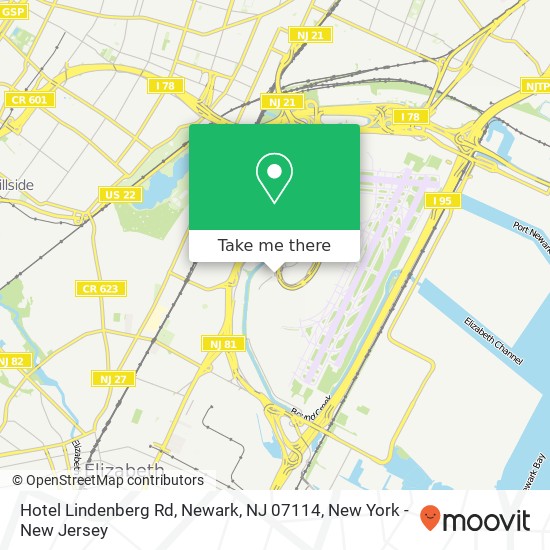 Mapa de Hotel Lindenberg Rd, Newark, NJ 07114