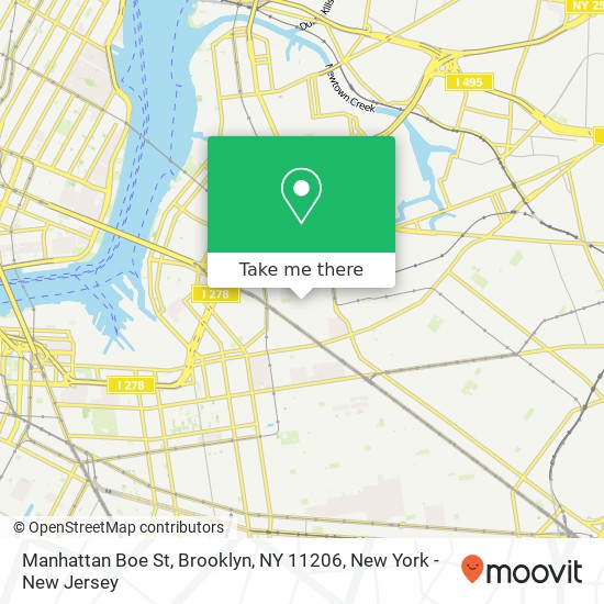 Mapa de Manhattan Boe St, Brooklyn, NY 11206