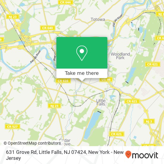 Mapa de 631 Grove Rd, Little Falls, NJ 07424