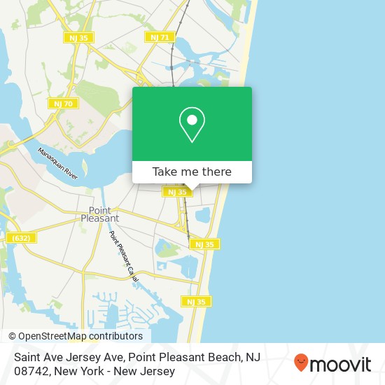 Mapa de Saint Ave Jersey Ave, Point Pleasant Beach, NJ 08742