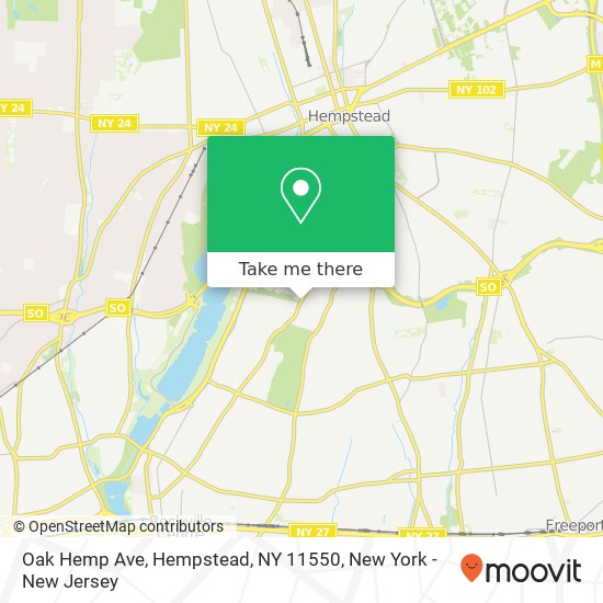 Mapa de Oak Hemp Ave, Hempstead, NY 11550
