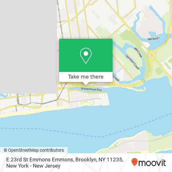 Mapa de E 23rd St Emmons Emmons, Brooklyn, NY 11235