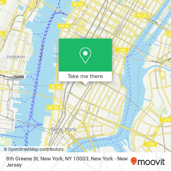 Mapa de 8th Greene St, New York, NY 10003