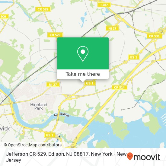 Mapa de Jefferson CR-529, Edison, NJ 08817