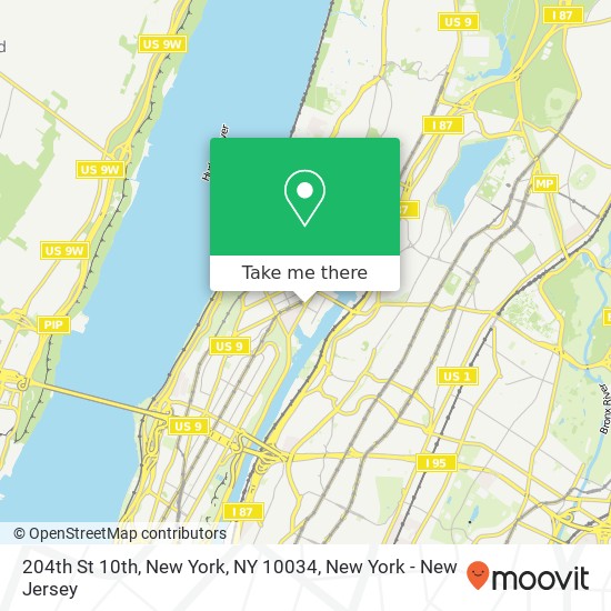 Mapa de 204th St 10th, New York, NY 10034