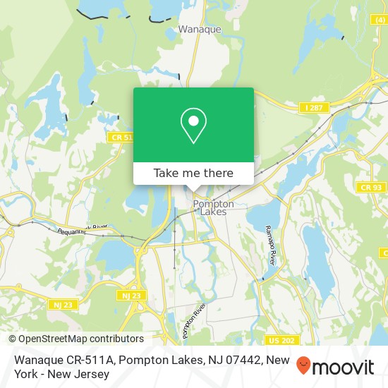 Mapa de Wanaque CR-511A, Pompton Lakes, NJ 07442