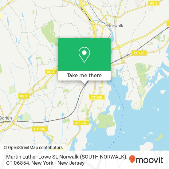 Mapa de Martin Luther Lowe St, Norwalk (SOUTH NORWALK), CT 06854