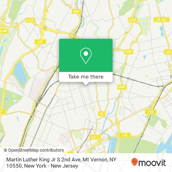 Mapa de Martin Luther King Jr S 2nd Ave, Mt Vernon, NY 10550