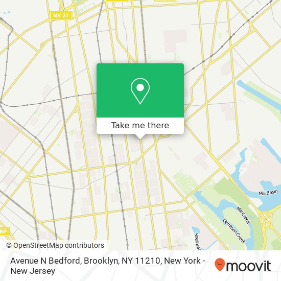 Mapa de Avenue N Bedford, Brooklyn, NY 11210