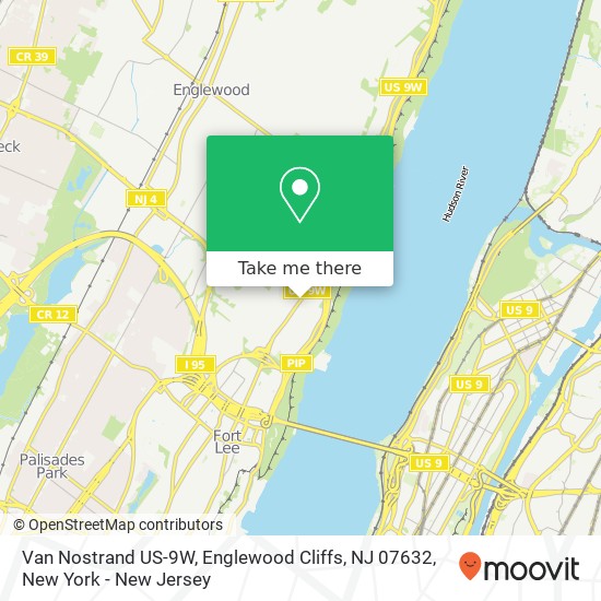 Mapa de Van Nostrand US-9W, Englewood Cliffs, NJ 07632