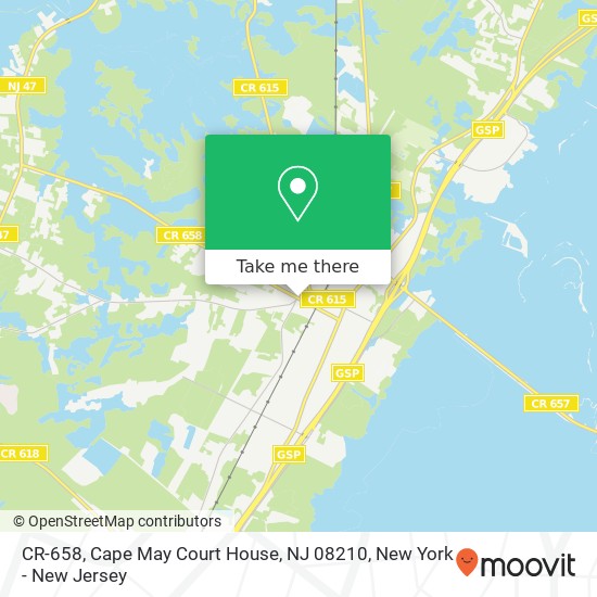 Mapa de CR-658, Cape May Court House, NJ 08210