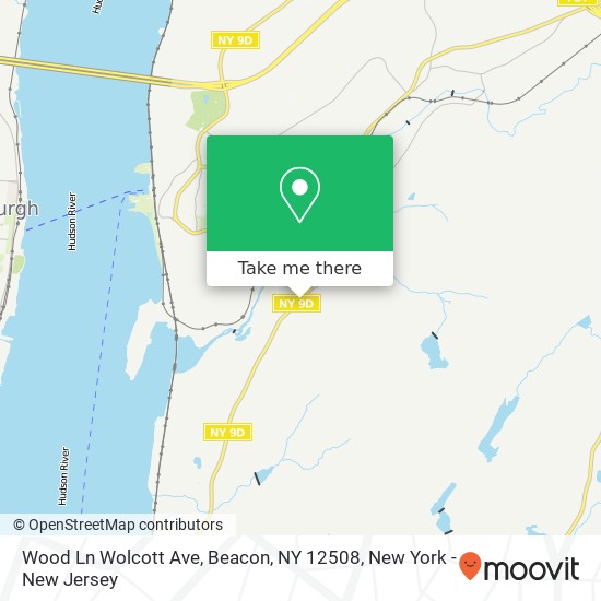 Mapa de Wood Ln Wolcott Ave, Beacon, NY 12508