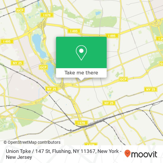 Mapa de Union Tpke / 147 St, Flushing, NY 11367
