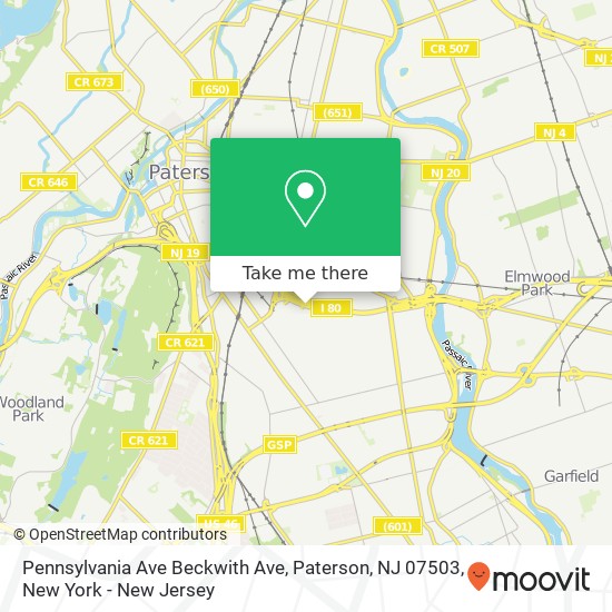 Pennsylvania Ave Beckwith Ave, Paterson, NJ 07503 map