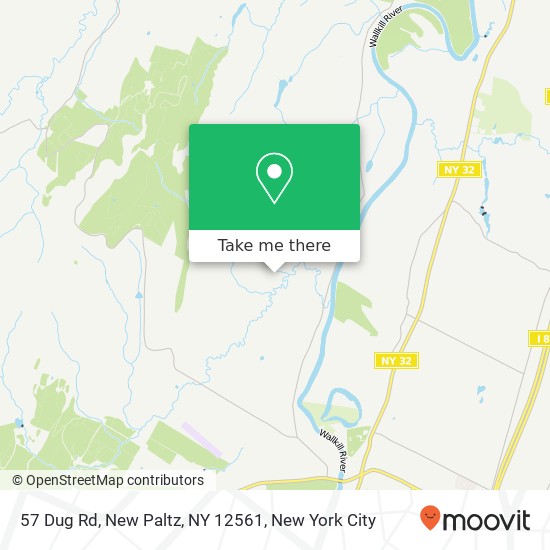 Mapa de 57 Dug Rd, New Paltz, NY 12561