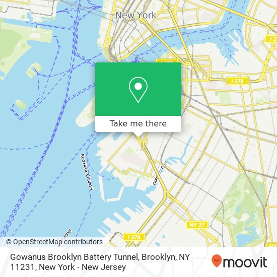 Mapa de Gowanus Brooklyn Battery Tunnel, Brooklyn, NY 11231
